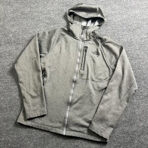 The North Face Jacket Mens Medium Gray Hooded Softshell Full Zip Hiking Outdoor